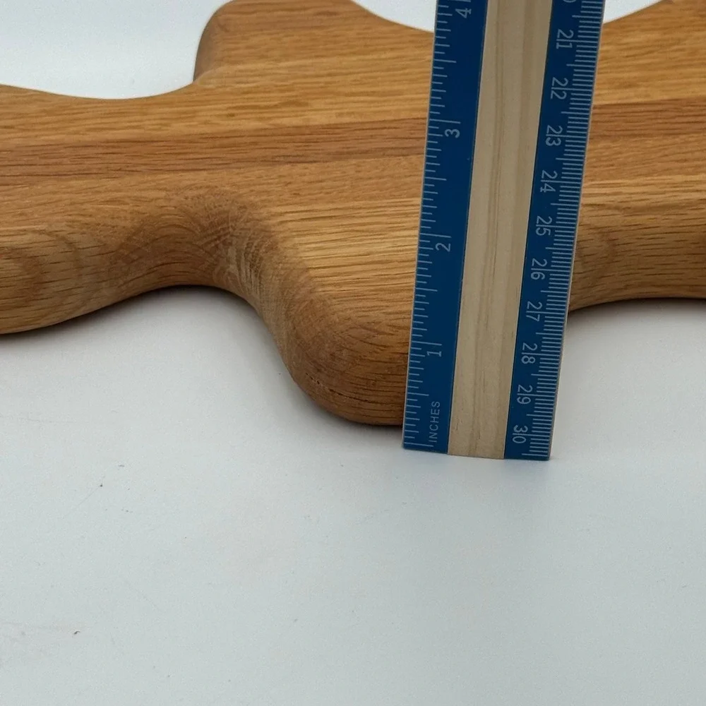 Vintage Oak Wood Cutting Board Set Gingerbread Man Holiday Charcuterie 2pc